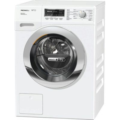 Miele WTF130 1600 Spin 7kg+4kg Washer Dryer in Whte with Chrome Door